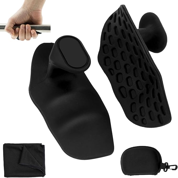 Weight Lifting Grips for Men & Women - Non-Slip Gym Grips with Cooling Towel, Ergonomic Workout Gloves for Weightlifting