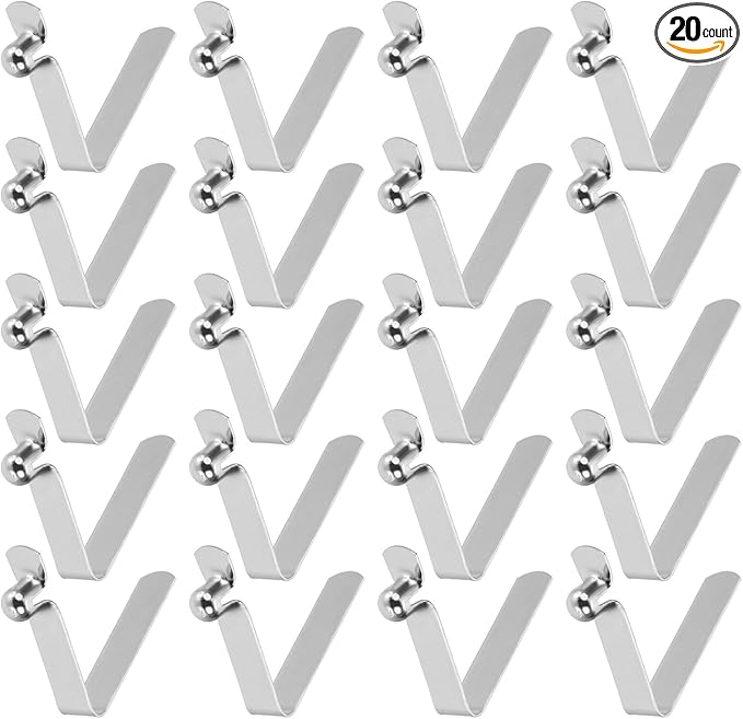 HARFINGTON Single Button Kayak Paddle Snap Spring Clip Spring Steel V-Shaped Hollow Lift Telescopic Locking Tube Pole Clips for Tent Umbrella Camping