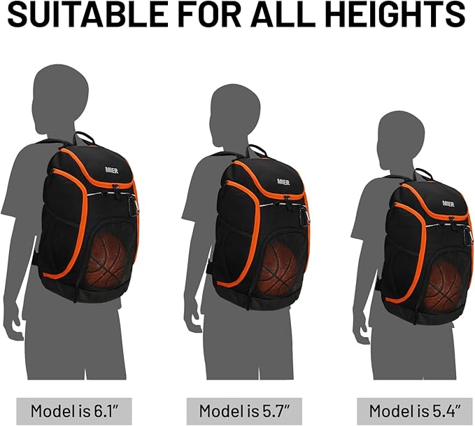 MIER Gym Backpack 40L Basketball Backpack with Ball Compartment & Shoes Storage Multi-Functional Sports Soccer Bag Large Equipment Back Pack Volleyball Backpacks for Men Women