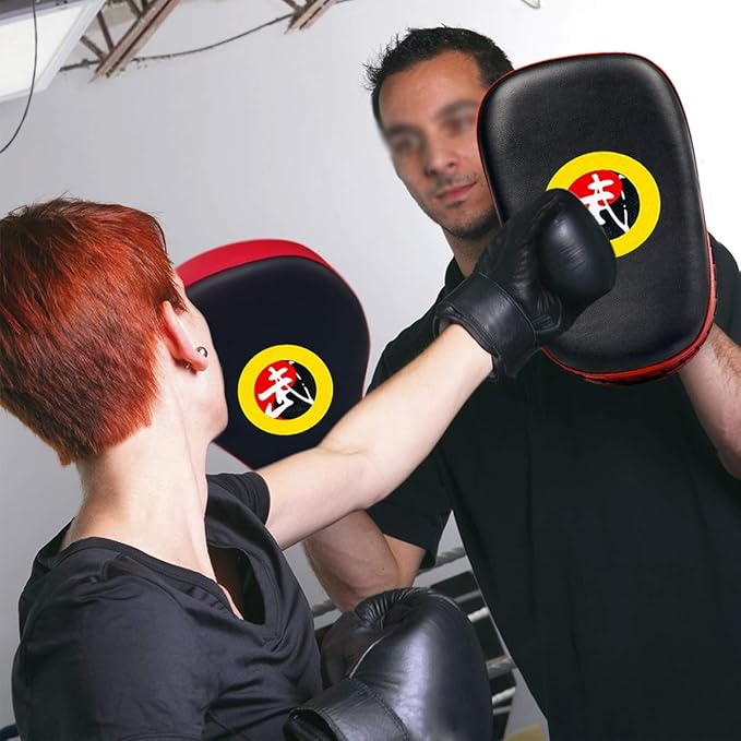 TLBTEK Taekwondo Kick Shield - Muay Thai MMA Karate Kickboxing Training Pads - Curved Leather Strike Shield