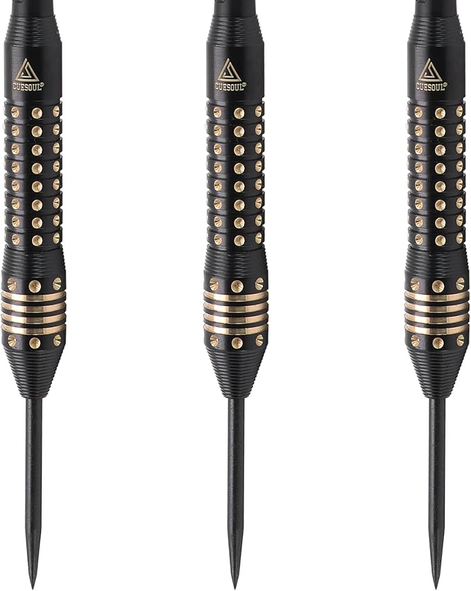 CUESOUL Steel Tip Darts Set 20/22/24 Grams with Deluxe PU Darts case-Black Scorpion Series