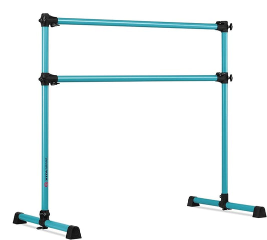 VITA Barre Portable Freestanding Double Ballet Barre, Prodigy, Aluminum | Adjustable Height, USA Made, Home or Gym Exercise Equipment for Kids & Adults | Dance, Fitness, Pilates