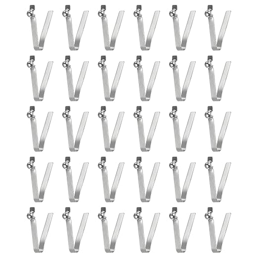 HARFINGTON 30pcs Single Button Kayak Paddle Snap Spring Clip 4x4.2x22mm 65Mn Spring Steel V-Shaped Hollow Lift Telescopic Locking Tube Pole Clips for Tent Umbrella Camping