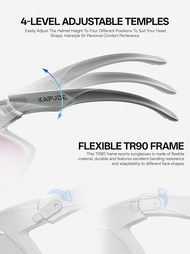 KAPVOE Polarized Cycling Glasses Men Women Sports Sunglasses for Mountain Bike Running Fishing Baseball K383