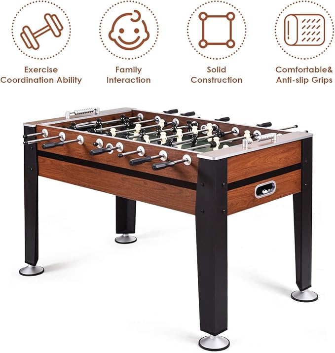 Goplus 54" Foosball Table, Soccer Game Table Competition Sized Football Arcade for Adults, Kids, Indoor Game Room Sport