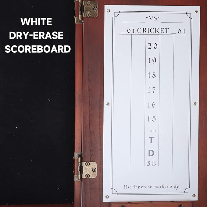 GSE Games & Sports Expert Professional Solid Wood Classic Official Size Dartboard Cabinet with Dart Scoreboard for Game Room. Dartboard & Darts Not Included