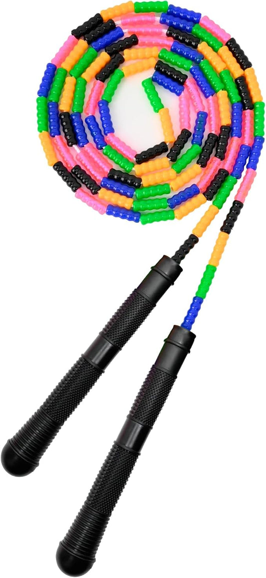 Beaded Jump Rope 1 Pack/2 Pack, ACEONE Segmented Skipping Rope for Kids Adults, Adjustable Tangle-Free Toddler Jumping Rope for Fitness Exercise Training