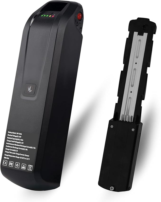 UAZ 36V 48V 52V Ebike Battery 4 Pin 10Ah 15Ah 20Ah Electric Bike Battery with 40A BMS Safe Lock, Led Indicator Light, for 200-1500W Motor Tricycle, Mountain Bicycle Batteries (36V10AH-4PIN)