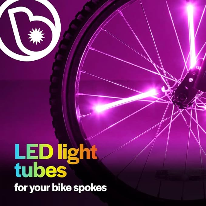 Brightz SpinBrightz LED Bike Spoke Lights for 1 Wheel - 3 Cool Solid Color & Modes - Ride with 100% Ultimate Style and Safety! Easy Clip-On Design - Turn Every Ride into a Dazzling Night Adventure