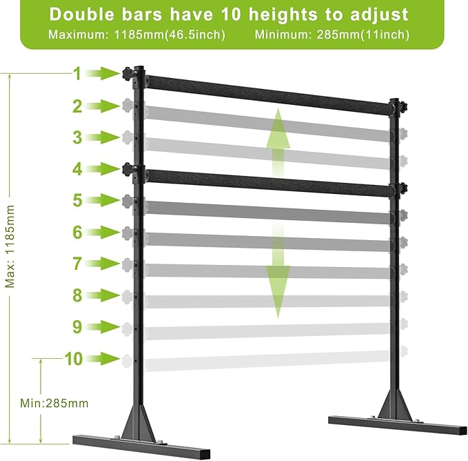 SELEWARE Height Adjustable Ballet Barre Freestanding Ballet Bar Heavy Duty Dance Bar Support Barre Movements Body Stretch Pull-ups, Sturdy Construction Never Fall Apart, Anti-Slip