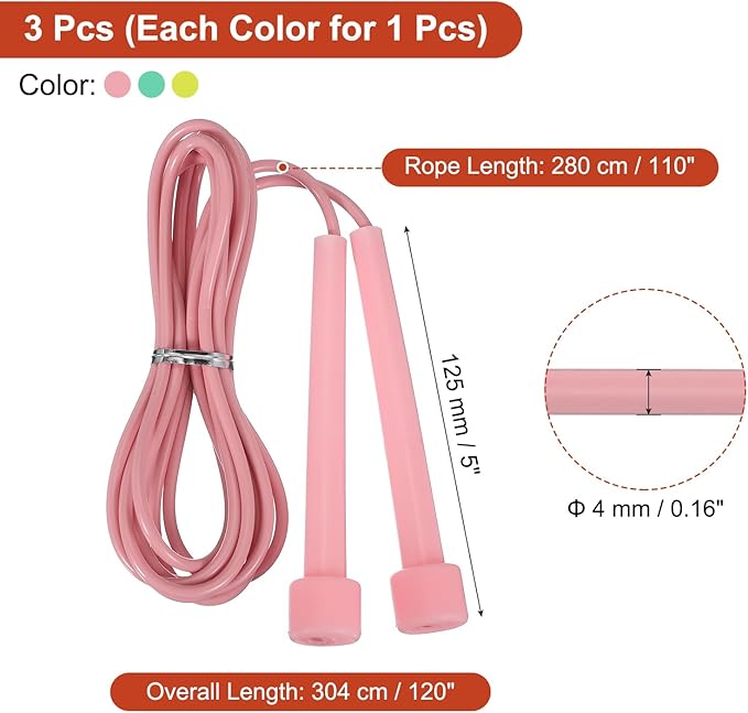 PATIKIL Jump Rope PVC, Adjustable Speed Skipping Ropes Tangle-Free Exercise Equipment for Workout Women Men
