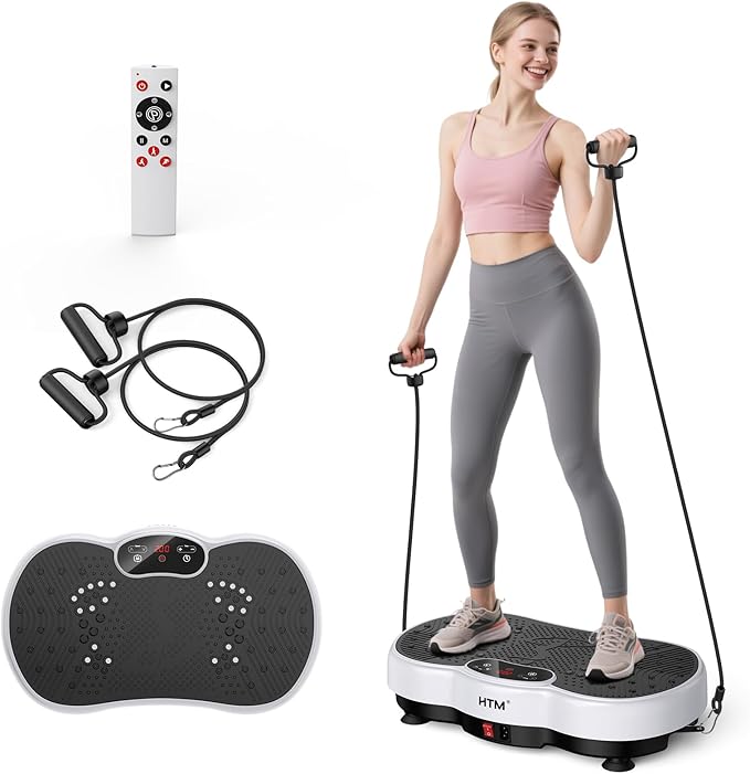 Vibration Plate Exercise Machine - 300 lbs Weight Capacity, 120 Speed Levels, 9 Workout Modes for Home Fitness, Muscle Toning & Weight Loss