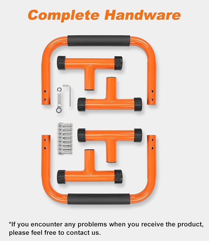 Push Up Bar, 12 Inch High Non-Slip Parallettes Bars & Dip Bars With Foam Handles, Heavy-Duty No Wobbling Calisthenics Equipment For Handstand, L-Sit, Gymnastics, Strength Training Home Gym Use