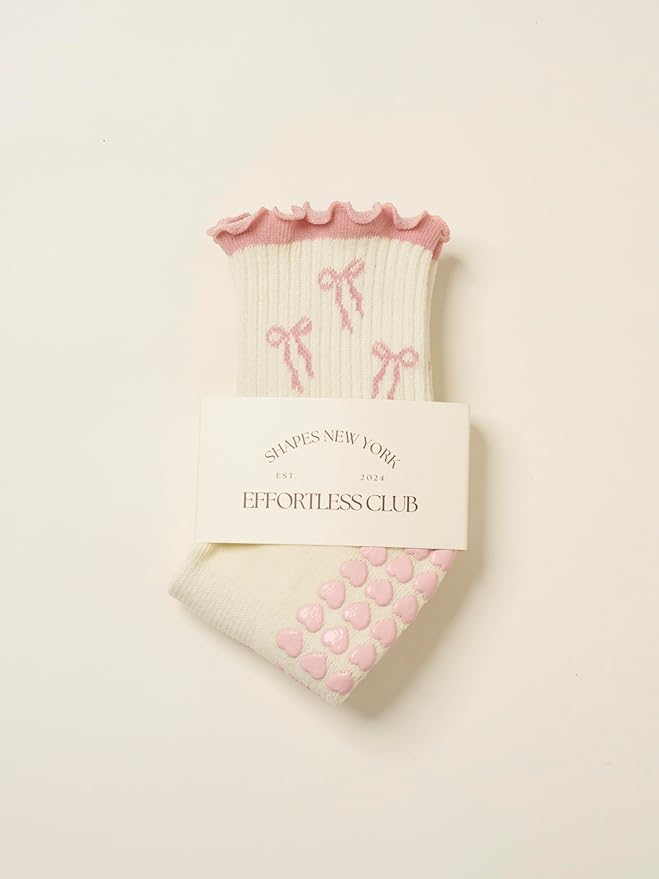 Crew Half Calf Grip Socks, Cutest Fruits Pilates Socks, Ruffle socks, Non-Slip, Barre Yoga Fitness