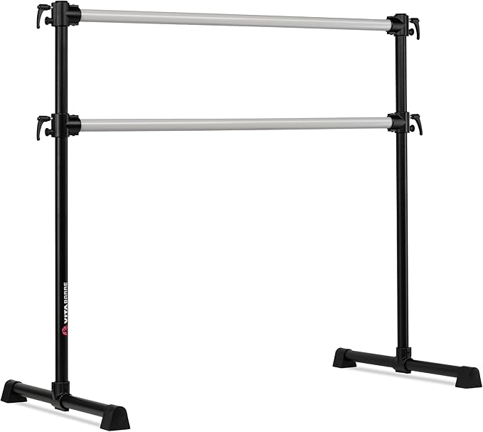 VITA Barre Portable Freestanding Double Ballet Barre, Professional | Adjustable Height, Made in USA, Home or Gym Exercise Equipment for Kids & Adults | Dance, Fitness, Pilates