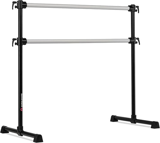VITA Barre Portable Freestanding Double Ballet Barre, Professional | Adjustable Height, Made in USA, Home or Gym Exercise Equipment for Kids & Adults | Dance, Fitness, Pilates
