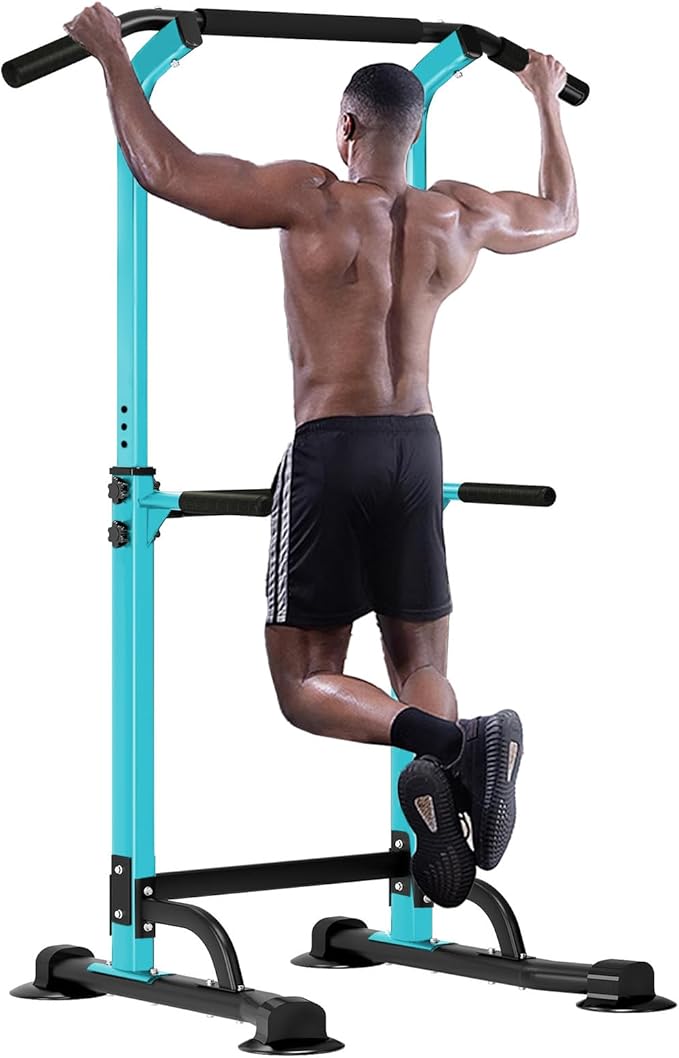 SogesHome Power Tower Pull Up Bar and Dip Station Adjustable Height Dip Stand Multi-Functional Strength Training Fitness Workout Station