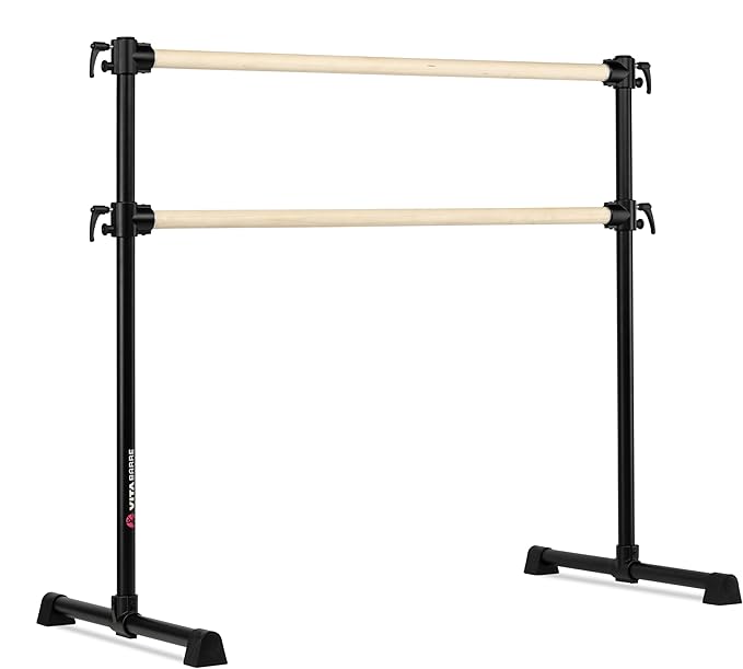 VITA Barre Portable Freestanding Double Ballet Barre, Professional | Adjustable Height, Made in USA, Home or Gym Exercise Equipment for Kids & Adults | Dance, Fitness, Pilates