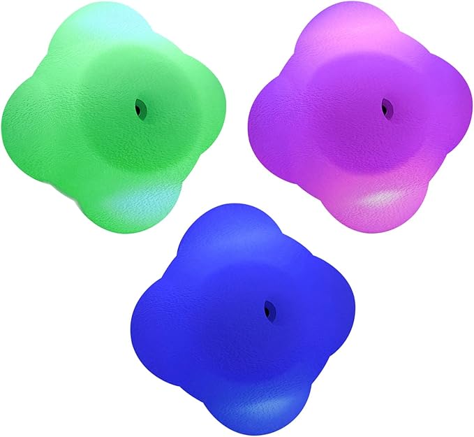 Smart Reaction Ball, Reflex Ball Hit Different Angles Change Light Color Intelligent Agility Training Light Ball for Hand Eye Coordination Training, Rechargeable, High Elasticity Silicone (3)