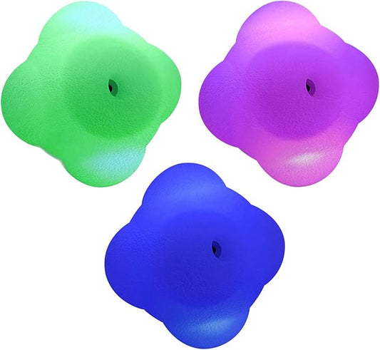 Smart Reaction Ball, Reflex Ball Hit Different Angles Change Light Color Intelligent Agility Training Light Ball for Hand Eye Coordination Training, Rechargeable, High Elasticity Silicone (3)