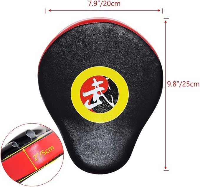 TLBTEK Taekwondo Kick Shield - Muay Thai MMA Karate Kickboxing Training Pads - Curved Leather Strike Shield