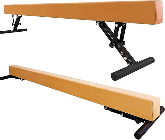 Adjustable Balance Beam Gymnastics Beam 8 FT Adjustable Height Beams for Kids, High and Low Floor Beams,Gymnastics Equipment for Kids Adults Training at Home and Gym Center