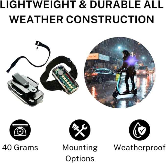 SpectraFLUX™ Ultra Bright Multicolor Wearable Safety Light for Bike, Running, Walking and More, USB Rechargeable, 12 Colors, 8 Modes including Taillight & Headlight, Clip-on and other Mounting Options