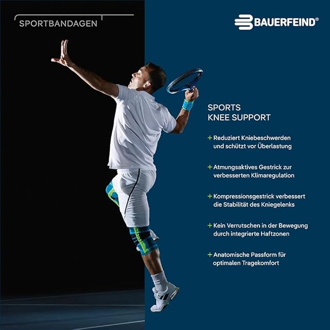 Bauerfeind Sports Knee Support - Knee Brace for Pain Relief and Stabilization - Patellar Knee Pad for Enhanced Support - Targeted Compression - Lightweight & Durable