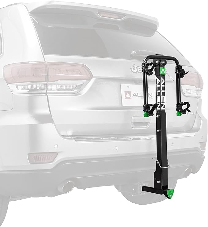 Allen Sports Deluxe Locking Quick Release 2-Bike Carrier for 2 in. and 1 1/4 in. Hitch, Model ZN522Q, Black