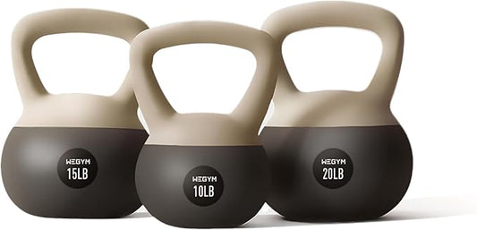 Soft Kettlebells with Cushioned Impact-Resistant Base and Anti-Slip, Wide-Grip Handle for Home Workouts, Weightlifting, and Full Body Strength Training