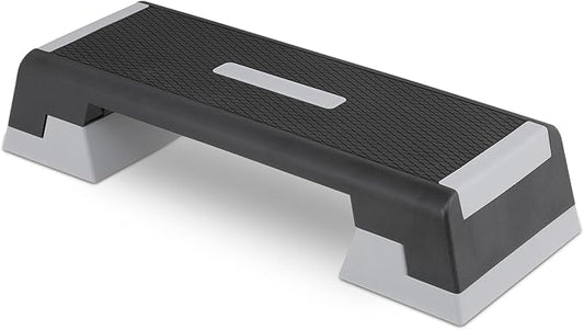 Aerobics Stepper Platform for Exercise Adjustable Compact Workout Step for Cardio, Core and Strength Training