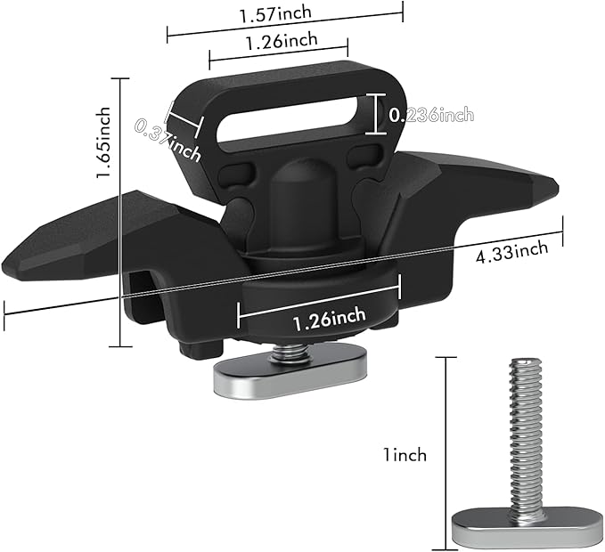 1007 Kayak Anchor Cleat Compatible with Kayak Track Light/Medium Duty Polymer Kayak Mount Track Kayak Low Profile Track Mount