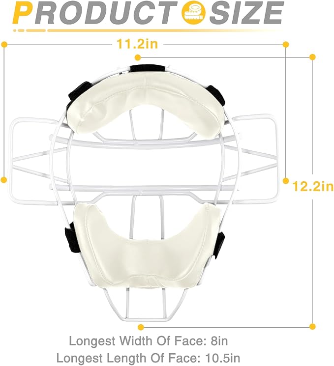 Baseball Catcher Mask Umpire Mask,Full-Face Protection Mask for Baseball,Lightweight Secure Fit Provides Maximum Protection and Comfort – Does Not Obstruct View