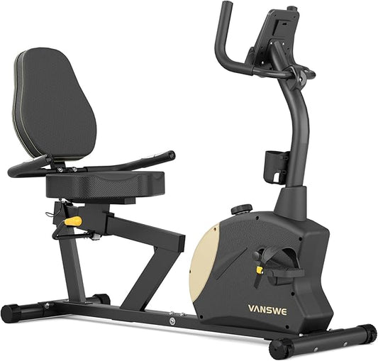 VANSWE Recumbent Exercise Bike, Recumbent Stationary Bikes for Home 400 LBS Weight Capacity, Exercise Bike for Home Seniors with Smart App and Bluetooth Connectivity, LED Display, Pulse Handle
