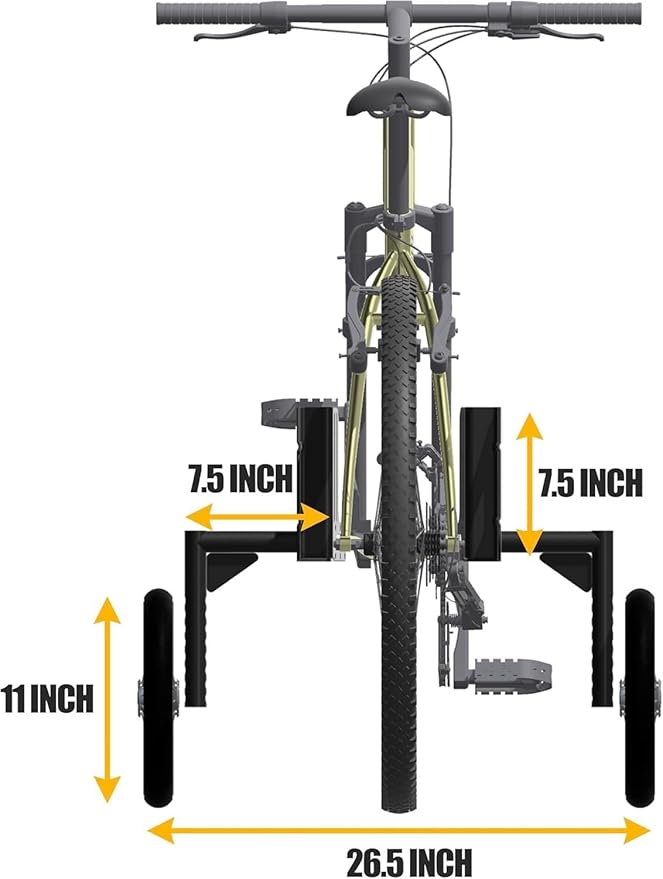 CyclingDeal Adjustable Adult Bicycle Bike Stabilizers Training Wheels Fits 24" to 29" - Quality Heavy Duty-Max Weight up to 120kg/265 lbs.