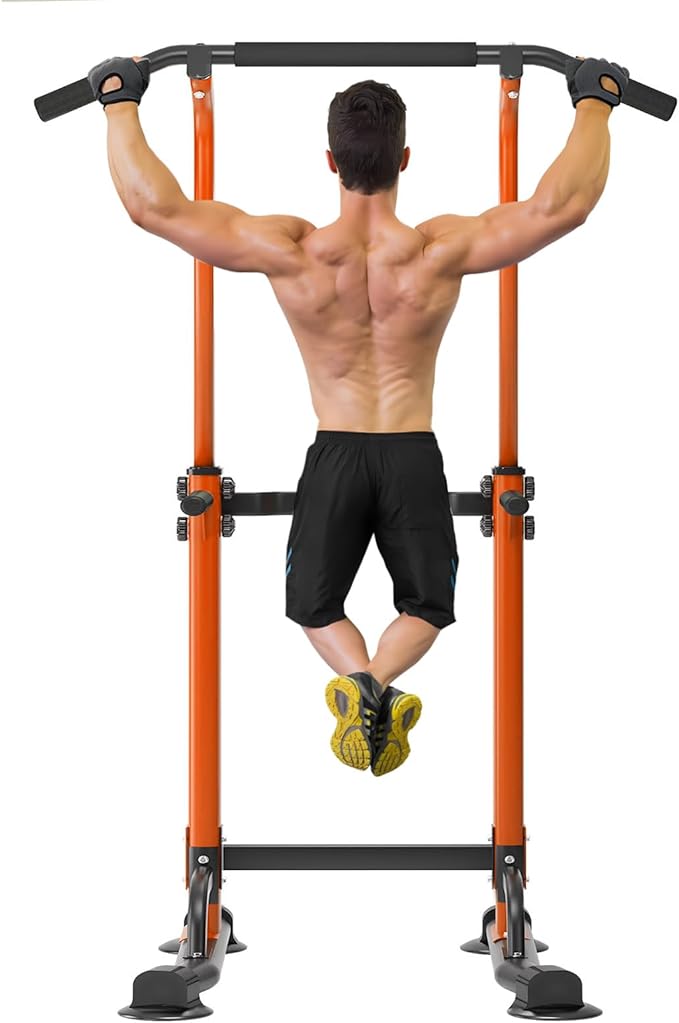 SogesPower Power Tower Dip Station Pull Up Bar for Home Gym Adjustable Height Strength Training Workout Equipment,Pull Up Bar Station