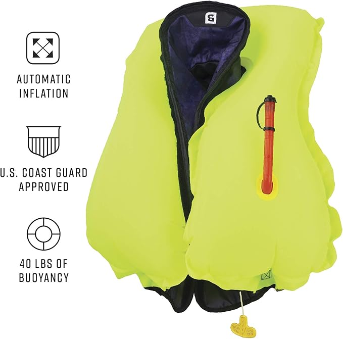 BLUESTORM Atmos 40 Automatic/Manual Inflatable PFD Life Jacket for Adults | US Coast Guard (USCG) Approved Life Vest