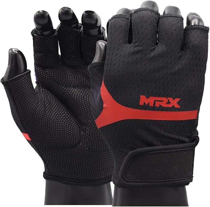 MRX Weight Lifting Gloves for Women Breathable Workout Gloves Anti Slip Padded Shock-Absorbing Extra Grip Palm Protection Half Finger Exercise Gloves for Gym, Cycling, Training, Weightlifting