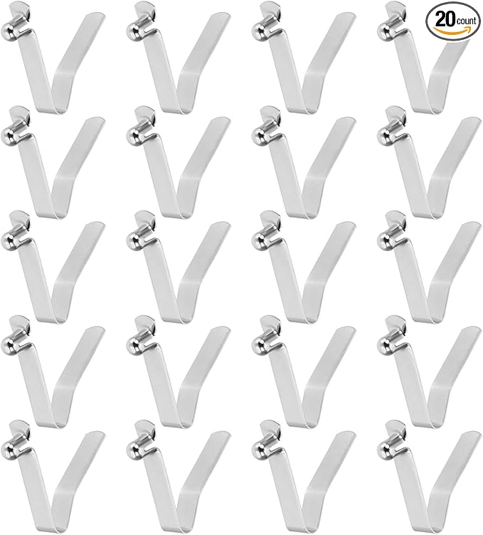 HARFINGTON Single Button Kayak Paddle Snap Spring Clip Spring Steel V-Shaped Hollow Lift Telescopic Locking Tube Pole Clips for Tent Umbrella Camping