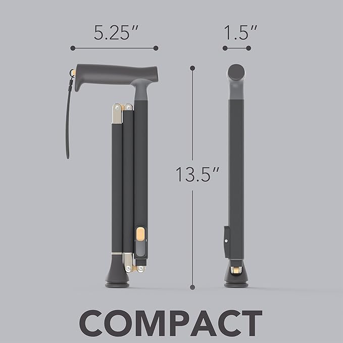 Michael Graves Quick Fold Walking Cane for Men and Women - Foldable Walking Stick for Stability and Style - Collapsible Folding Cane - Walking Sticks for Seniors & Adults