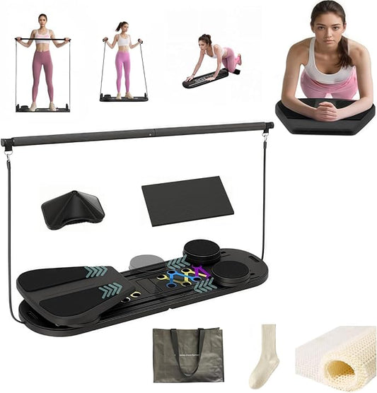 6 in 1 Pilates Board,Portable and Foldable Pilates Reformer Set,Multifunctional Pilates Board for Home Exercise,The for Fitness Women Lovers