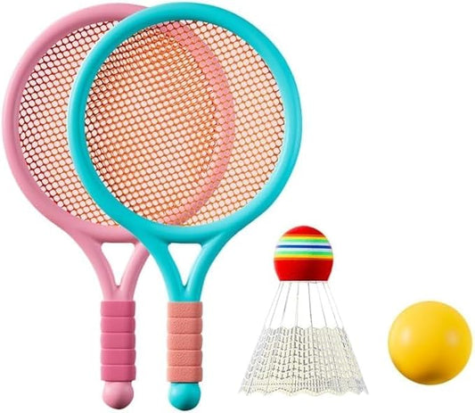 Racket Tennis for Children Outdoor Sports Badminton Racket Kindergarten Toy Set for 3-12years Old Badminton Sets for Backyards Baby Tennis Racket Parent Child Outdoor Game Toys Portable Badminton Set