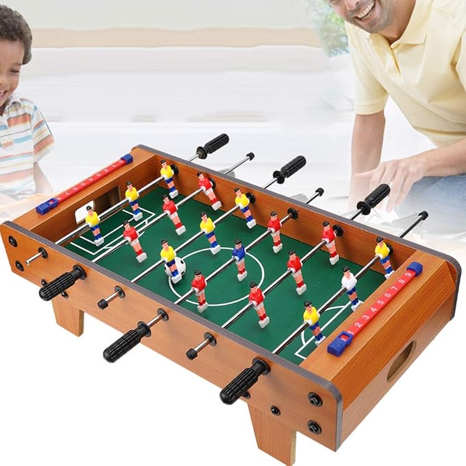 Table Soccer Game for Kids, Portable Educational Table Top Foosball Game with Ball and Score Keeper, Mini Foosball Table for Adults and Kids, 360 Degree Rotation, Easy to Store