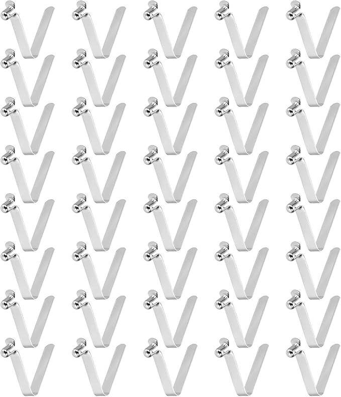 HARFINGTON Single Button Kayak Paddle Snap Spring Clip Spring Steel V-Shaped Hollow Lift Telescopic Locking Tube Pole Clips for Tent Camping