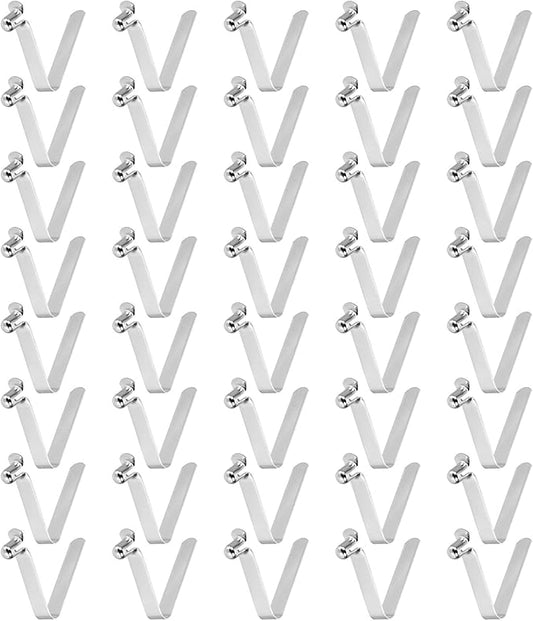 HARFINGTON Single Button Kayak Paddle Snap Spring Clip Spring Steel V-Shaped Hollow Lift Telescopic Locking Tube Pole Clips for Tent Camping