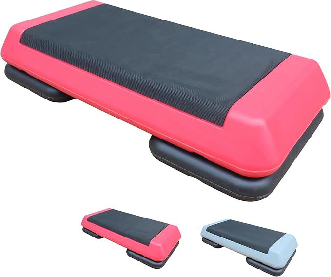 Exercise Aerobic Step Platform,Adjustable Height Fitness Stepper Stackable Risers, Aerobics Stepper Workout Stepper for Gym Home Cardio Strength & Training