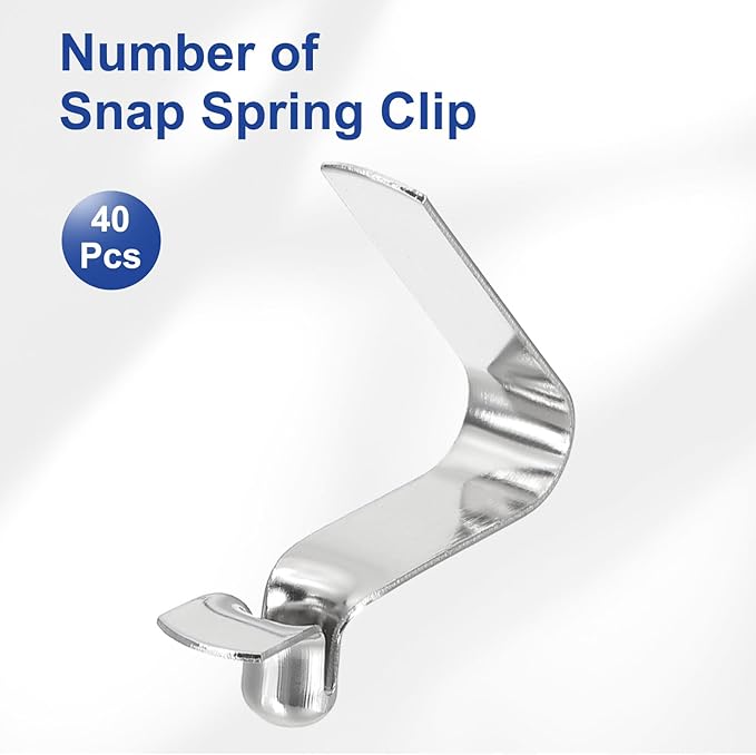 HARFINGTON Single Button Kayak Paddle Snap Spring Clip Spring Steel V-Shaped Hollow Lift Telescopic Locking Tube Pole Clips for Tent Camping