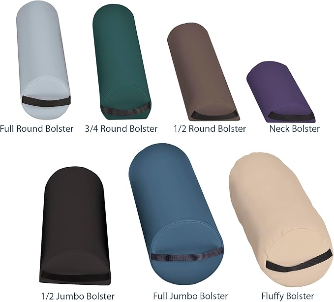 Earthlite Bolster Pillow Full Round – Durable Massage Bolster, 100% PU Upholstery incl. Strap Handle/Professional Quality for Massage Table/Back Pain Relief