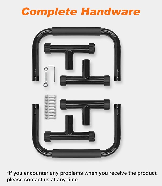 Push Up Bar, 12 Inch High Non-Slip Parallettes Bars & Dip Bars With Foam Handles, Heavy-Duty No Wobbling Calisthenics Equipment For Handstand, L-Sit, Gymnastics, Strength Training Home Gym Use