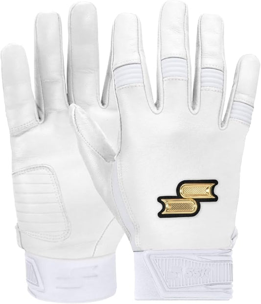 SSK Showcase Youth Baseball Batting Gloves - Durable Full Cabretta Leather Glove - 8 Colors